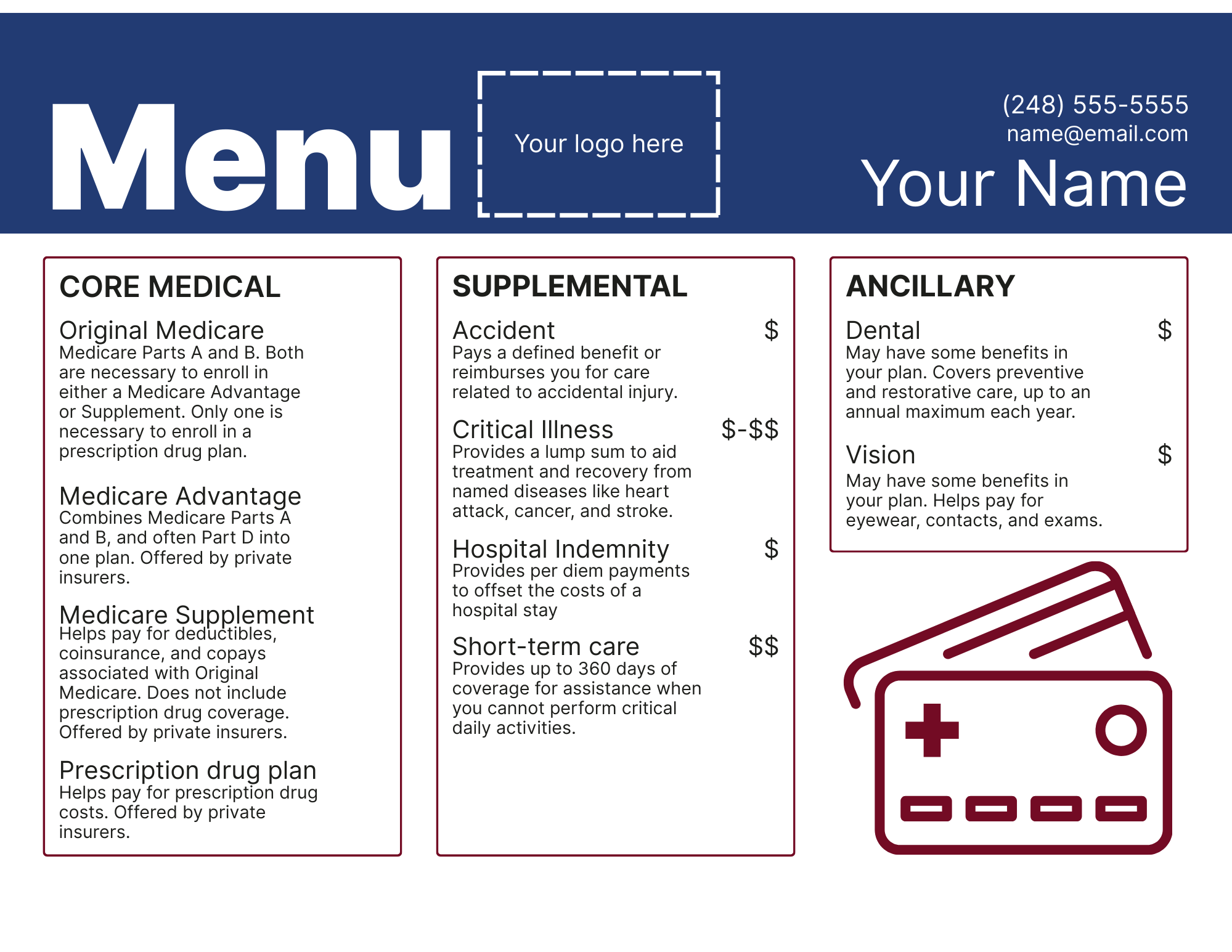 Medicare Menu