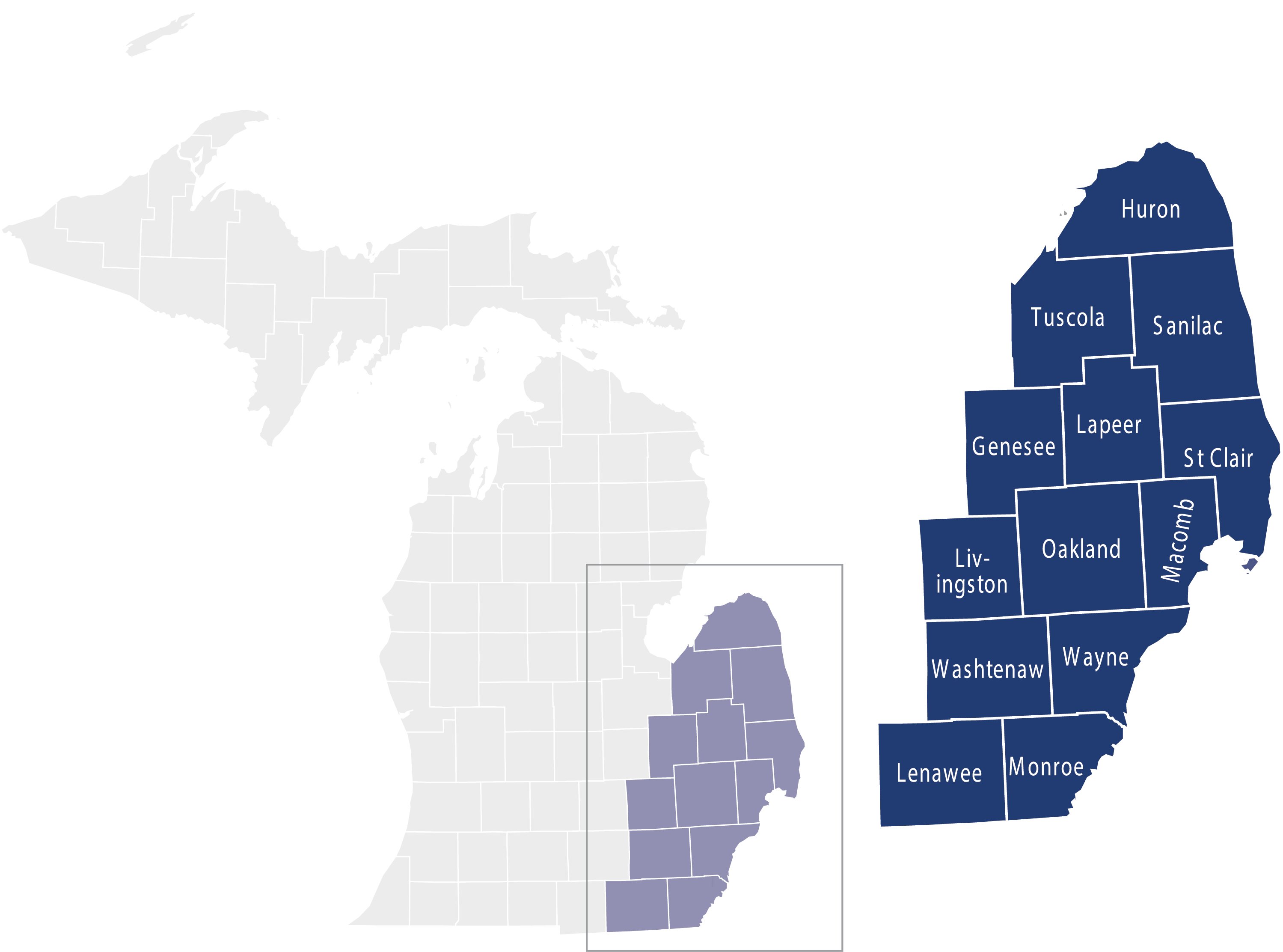 Mi Counties Map